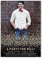 confetti champagne birthday invitation 5x7 flat