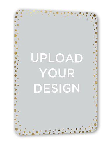 Upload Your Own Confetti Thank You Card, Gold Foil, Matte, Signature Smooth Cardstock, Rounded, goldfoil