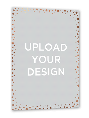Upload Your Own Confetti Thank You Card, Rosegold Foil, Matte, Signature Smooth Cardstock, Square, rosegoldfoil