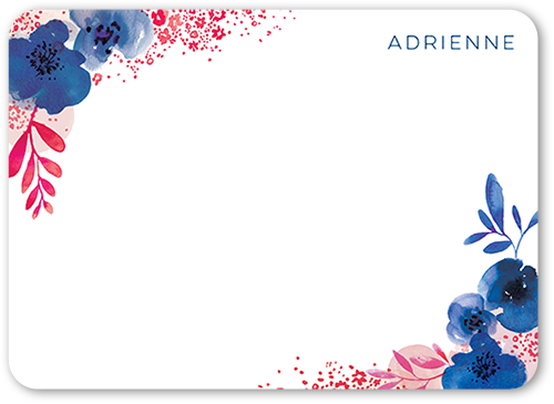 Blooming Bouquet Thank You Card, Blue, 100% Recycled Cardstock , Rounded, Blueberry