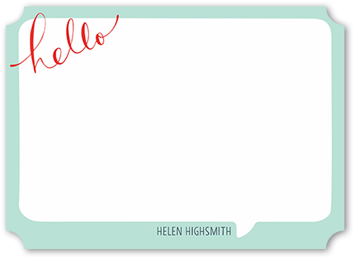 Bubble Hello Thank You Card, Green, Pearl Shimmer Cardstock, Ticket