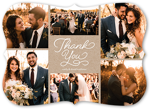 Thankful Twirl Thank You Card, Beige, Matte, Signature Smooth Cardstock, Bracket