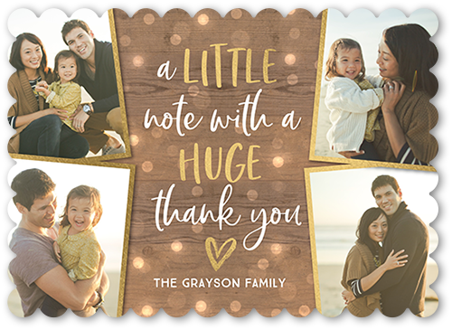 Huge Appreciation Thank You Card, Brown, 5x7, Matte, Signature Smooth Cardstock, Scallop