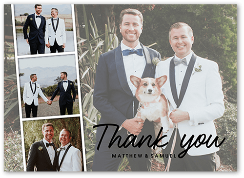 Snapshot Thanks Thank You Card, White, 5x7 Flat, Luxe Double-Thick Cardstock, Square