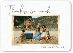 brushed frame thanks thank you card