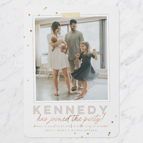 Join The Party Thank You Card, Beige, 5x7 Flat, 100% Recycled Cardstock , Rounded, Pueblo