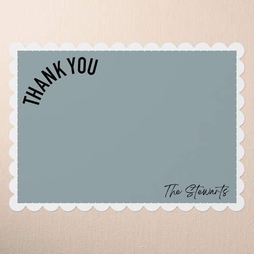 Bold Brews Thank You Card, Gray, 5x7 Flat, Pearl Shimmer Cardstock, Scallop