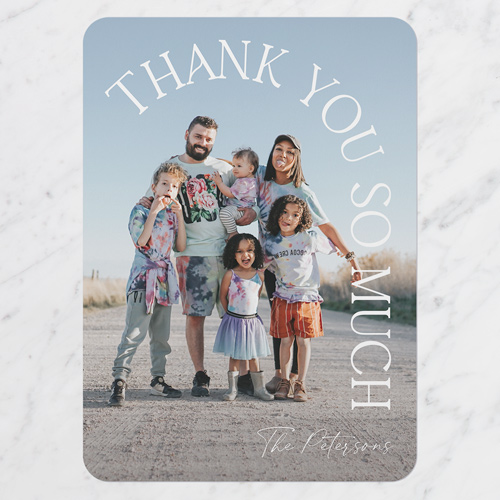 Kind Bend Thank You Card, White, 5x7 Flat, 100% Recycled Cardstock , Rounded, White