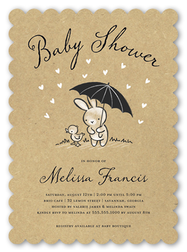 bunny themed baby shower invitations