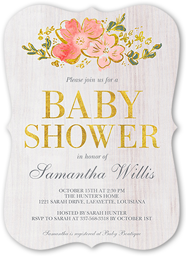 Decorative Woodgrain 5x7 Baby Shower Invitation Cards Shutterfly