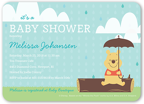 disney winnie the pooh shower 5x7 stationery card by disney  shutterfly