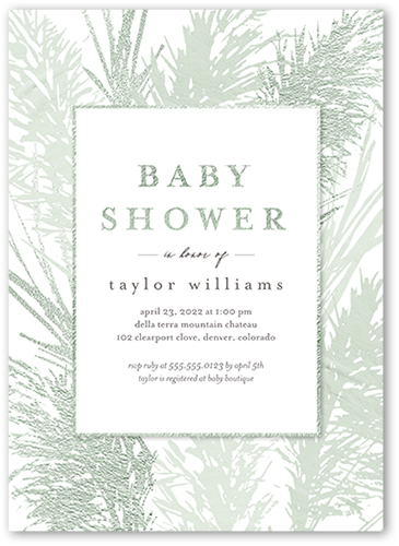 Gentle Forest Baby Shower Invitation, Green, 5x7 Flat, Matte, Signature Smooth Cardstock, Square