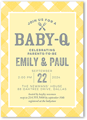 plaid child baby shower invitation
