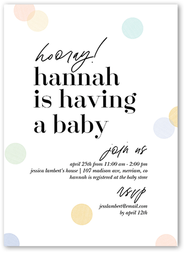 Gorgeous Moniker Baby Shower Invitation, White, 5x7 Flat, Standard Smooth Cardstock, Square