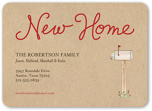 New Mailbox Moving Announcement, Beige, Matte, Signature Smooth Cardstock, Rounded