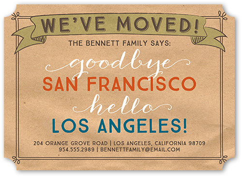 Vintage Poster Moving Announcement, Beige, Matte, Signature Smooth Cardstock, Ticket