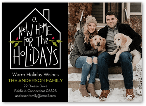 Holiday Home Moving Announcement, Black, 5x7, Holiday, Matte, Signature Smooth Cardstock, Square