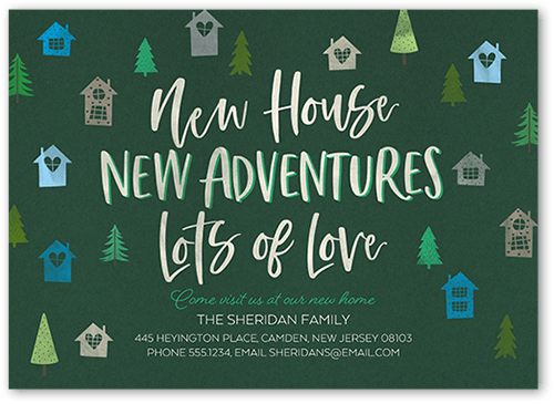 Forest Adventures Moving Announcement, Green, 5x7 Flat, Standard Smooth Cardstock, Square