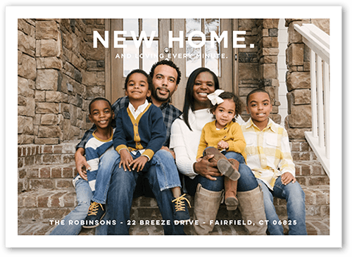 New Home Frame Moving Announcement, White, 5x7 Flat, Standard Smooth Cardstock, Square