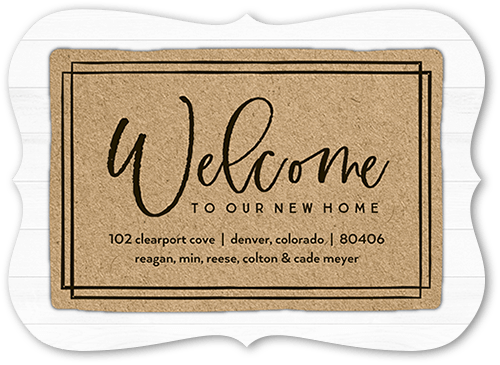 Welcome Mat Moving Announcement, Beige, 5x7 Flat, Matte, Signature Smooth Cardstock, Bracket