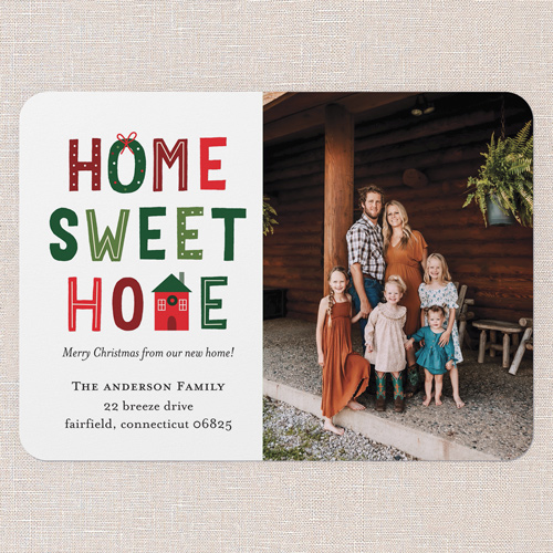 Playful Welcome Moving Announcement, White, 5x7 Flat, 100% Recycled Cardstock , Rounded, White