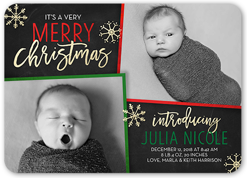 Very Merry Arrival Birth Announcement