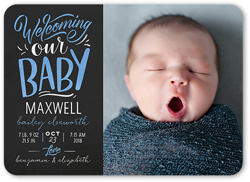 welcoming birth announcement