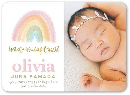 rainbow baby birth announcement