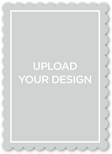 Upload Your Own Design Graduation Invitation, White, White, Pearl Shimmer Cardstock, Scallop