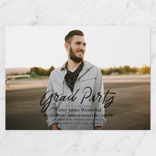 Artistic Class Graduation Invitation, Black, 5x7 Flat, Standard Smooth Cardstock, Square, Black