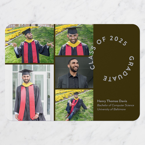 Circled Class Graduation Announcement, Rounded Corners