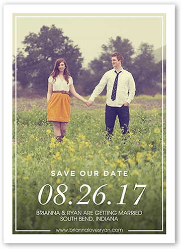 Absolutely In Love Save The Date, White, 5x7 Flat, Standard Smooth Cardstock, Square