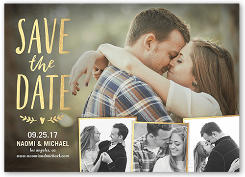 Shimmering Adornment Save The Date, White, 5x7 Flat, 100% Recycled Cardstock , Square