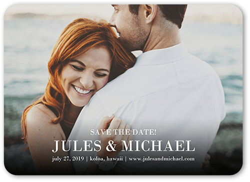 Enchanted Ending Save The Date, Black, Matte, Signature Smooth Cardstock, Rounded