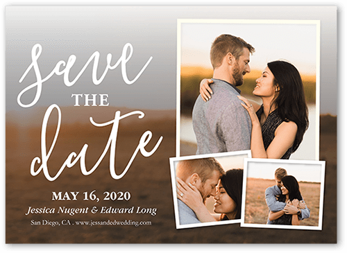 Forever Photo Save The Date, White, 5x7 Flat, Standard Smooth Cardstock, Square