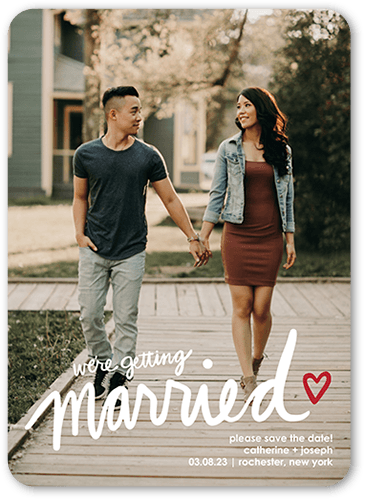 Handwritten Affection Save The Date, White, 5x7 Flat, Matte, Signature Smooth Cardstock, Rounded, White