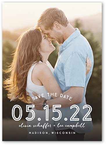 Gradient Love Save The Date, White, 5x7 Flat, Matte, Signature Smooth Cardstock, Square