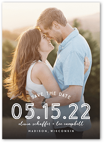 Gradient Love Save The Date, White, 5x7 Flat, Luxe Double-Thick Cardstock, Square