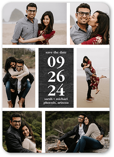 Minimal Rustic Save The Date, Rounded Corners