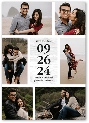 Minimal Rustic Save The Date, White, 5x7 Flat, Standard Smooth Cardstock, Square