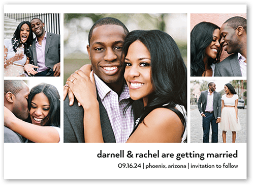Simple Bar Save The Date, White, 5x7 Flat, Matte, Signature Smooth Cardstock, Square