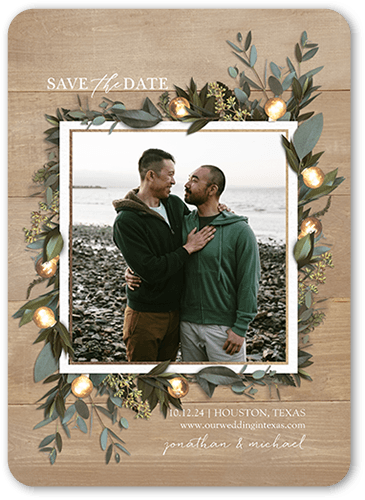 Wildwood Save The Date, Beige, 5x7 Flat, Matte, Signature Smooth Cardstock, Rounded
