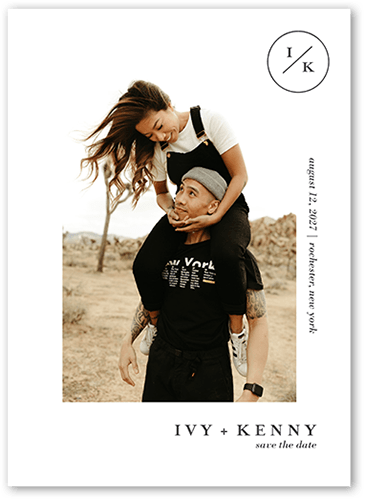 Set Date Save The Date, White, 5x7 Flat, 100% Recycled Cardstock , Square, White