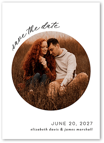 Focused Memories Save The Date, White, 5x7 Flat, 100% Recycled Cardstock , Square