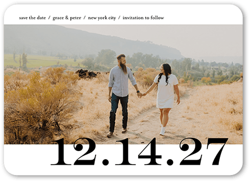 Central Date Save The Date, White, 5x7 Flat, Write Your Own, 100% Recycled Cardstock , Rounded, White