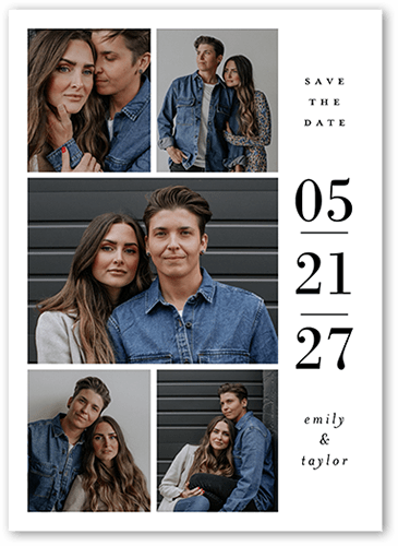 Making Many Memories Save The Date, White, 5x7 Flat, 100% Recycled Cardstock , Square