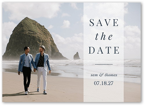 Serene Settings Save The Date, White, 5x7 Flat, Luxe Double-Thick Cardstock, Square, White