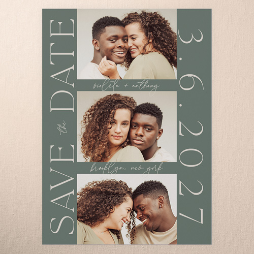 Ethereal Engagement Save The Date, Green, none, 5x7 Flat, Matte, Signature Smooth Cardstock, Square