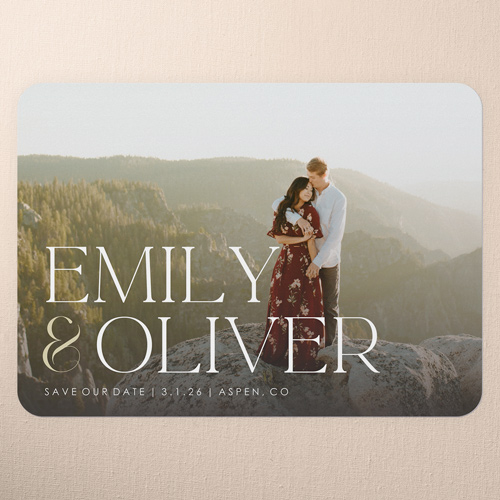 Modern Announcement Save The Date, White, 5x7 Flat, Matte, Signature Smooth Cardstock, Rounded, White