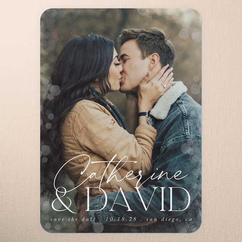 Impressive Impression Save The Date, Black, 5x7 Flat, Write Your Own, Matte, Signature Smooth Cardstock, Rounded, Black